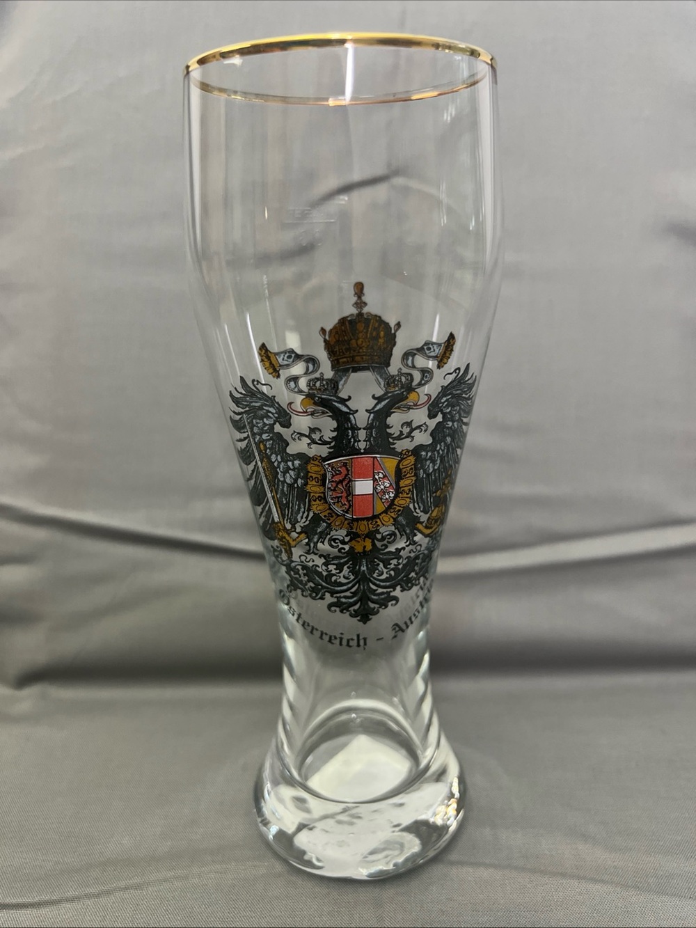 Collector Gold-Rimmed Heraldry Pilsner Glass - Clear with Gold Accent